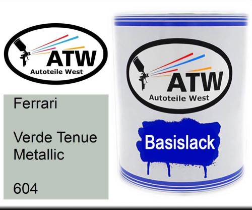 Ferrari, Verde Tenue Metallic, 604: 1L Lackdose, von ATW Autoteile West.